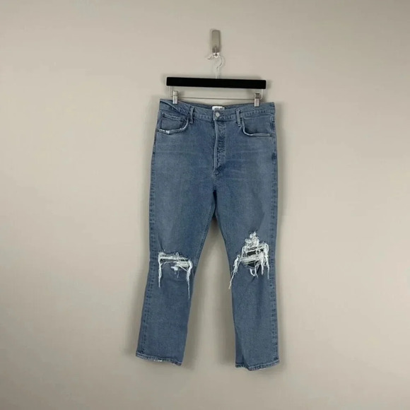 AGOLDE Riley High Rise Straight Crop Jeans in Whiplash Size 32 - Picture 1 of 7